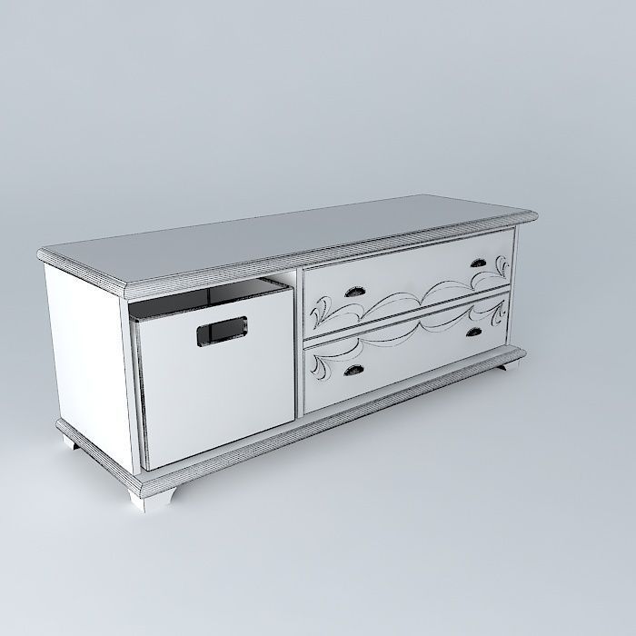 low cabinet with basket Free 3D model_4