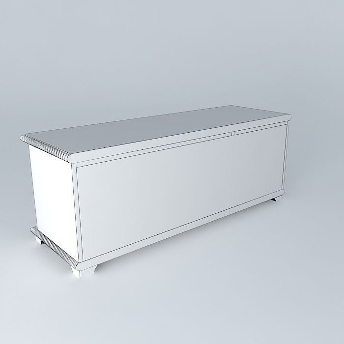 low cabinet with basket Free 3D model_3