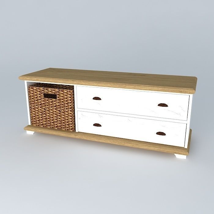 low cabinet with basket Free 3D model_1