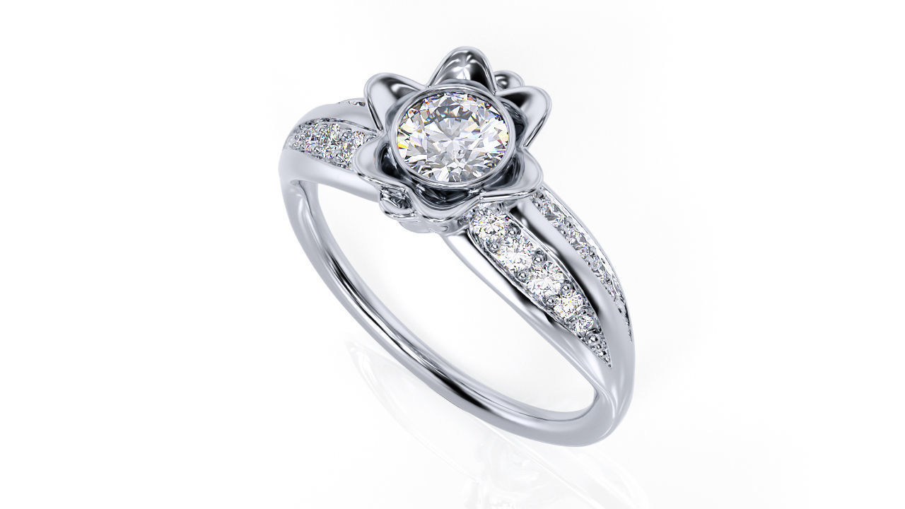 Flower Ring R 0107 3D print model_2