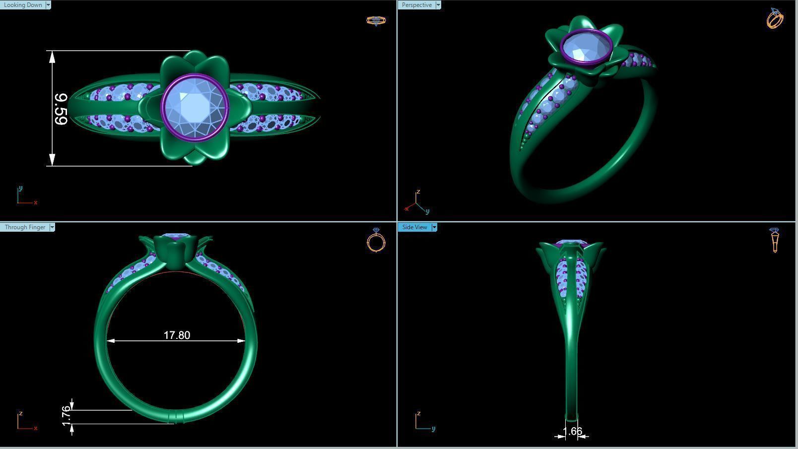 Flower Ring R 0107 3D print model_5