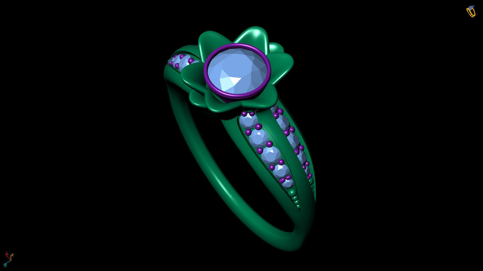Flower Ring R 0107 3D print model_13