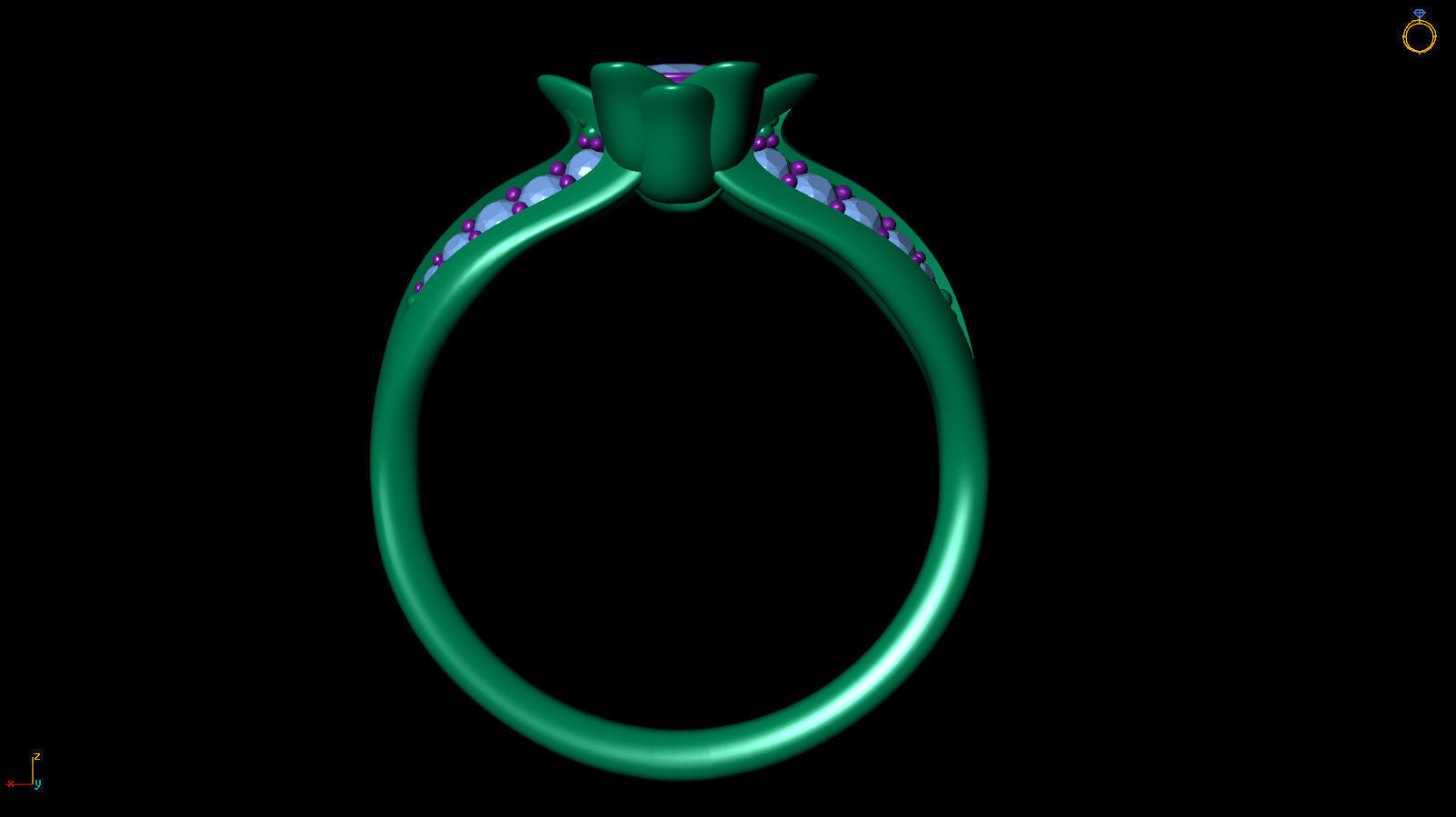Flower Ring R 0107 3D print model_9