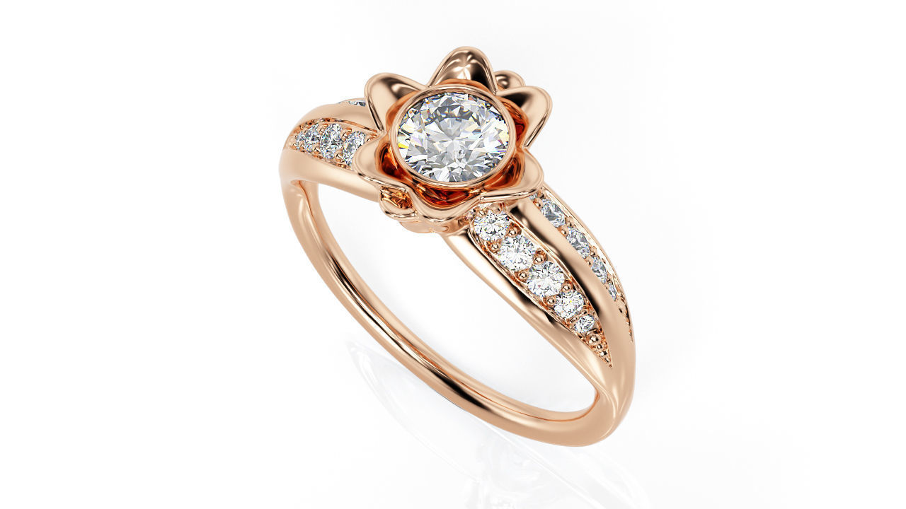 Flower Ring R 0107 3D print model_3