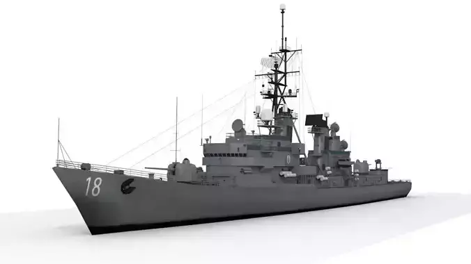 Destroyer DDG 18 Low-poly 3D model