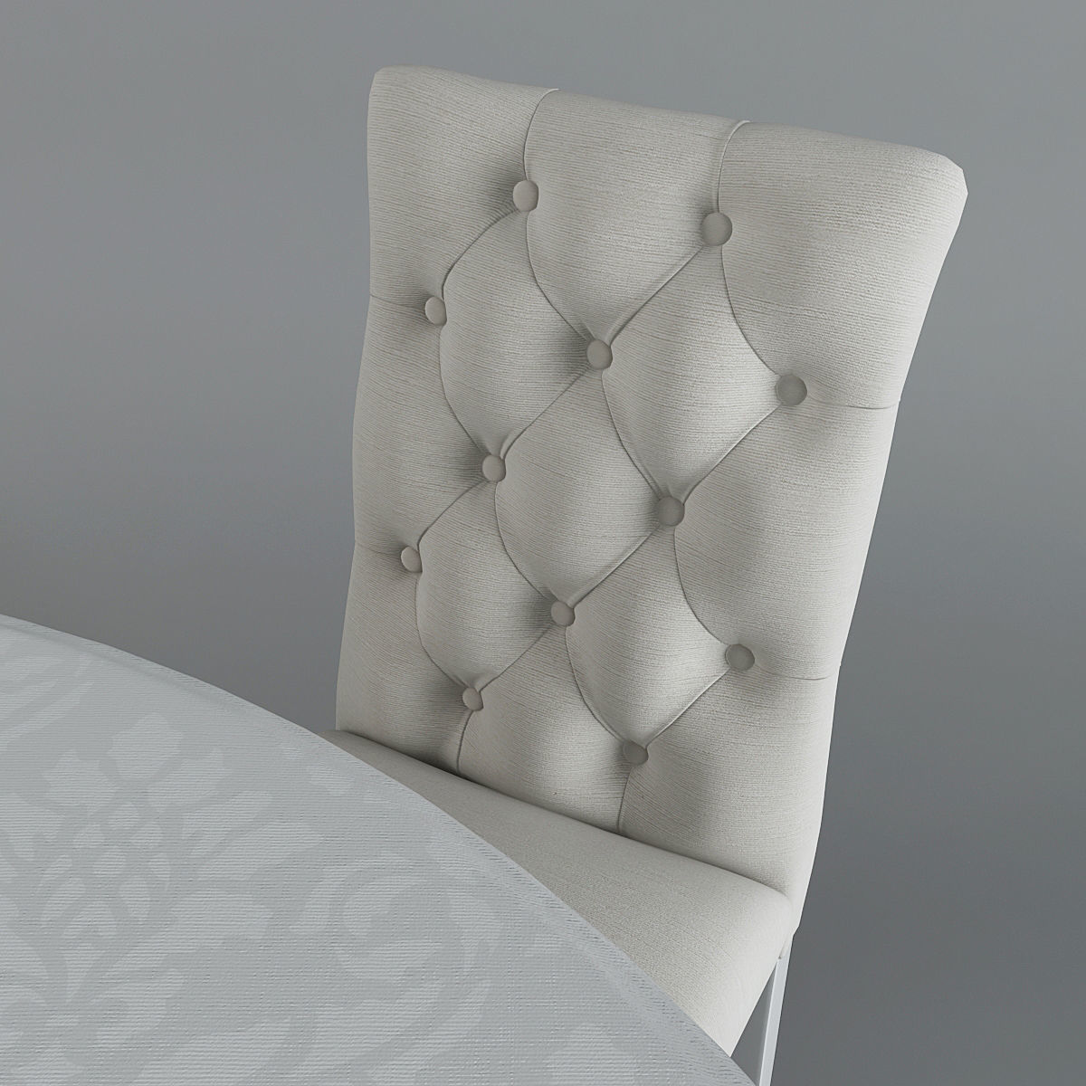  Table and Chairs Brookline Tufted 3D model_8