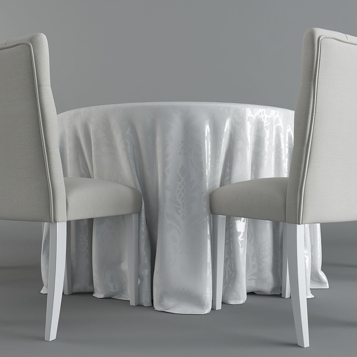  Table and Chairs Brookline Tufted 3D model_7