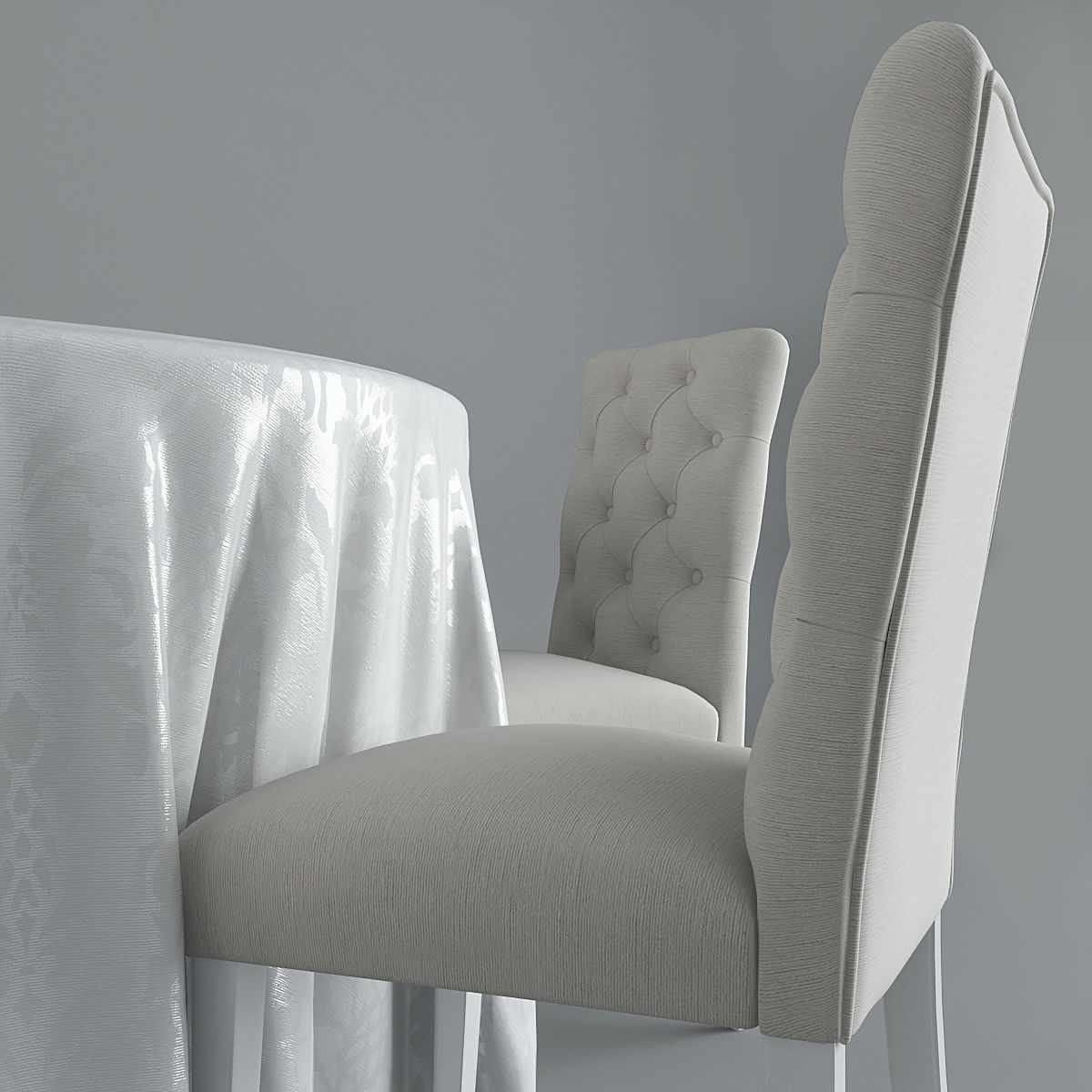  Table and Chairs Brookline Tufted 3D model_6