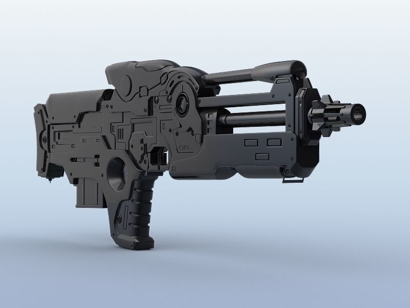 Sci-Fi Gun 02 3D model_2