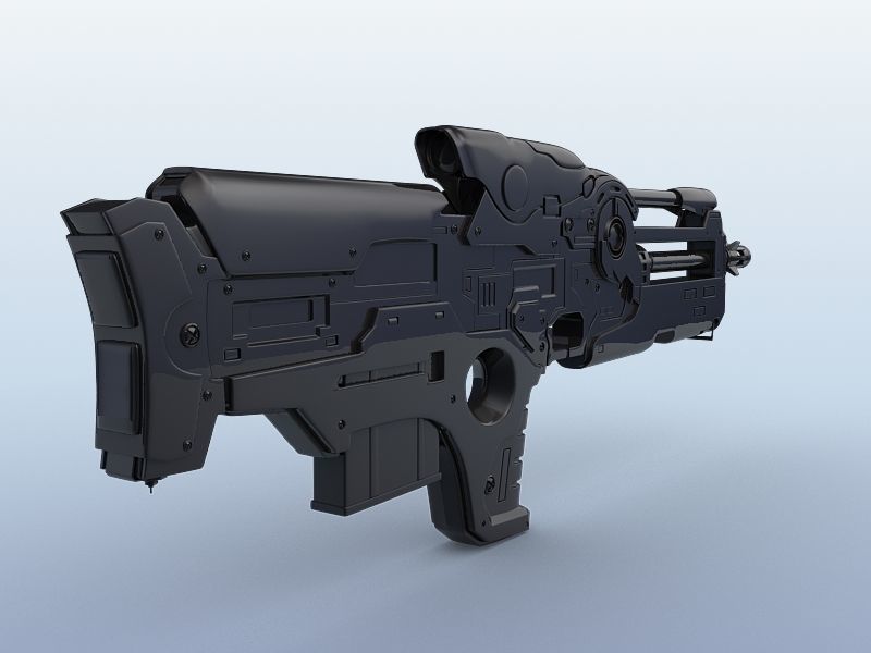 Sci-Fi Gun 02 3D model_1