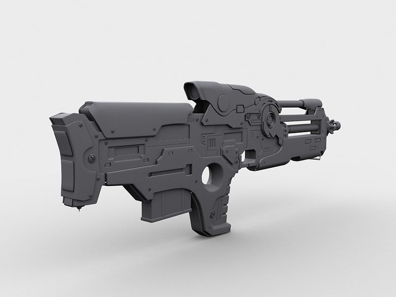 Sci-Fi Gun 02 3D model_8