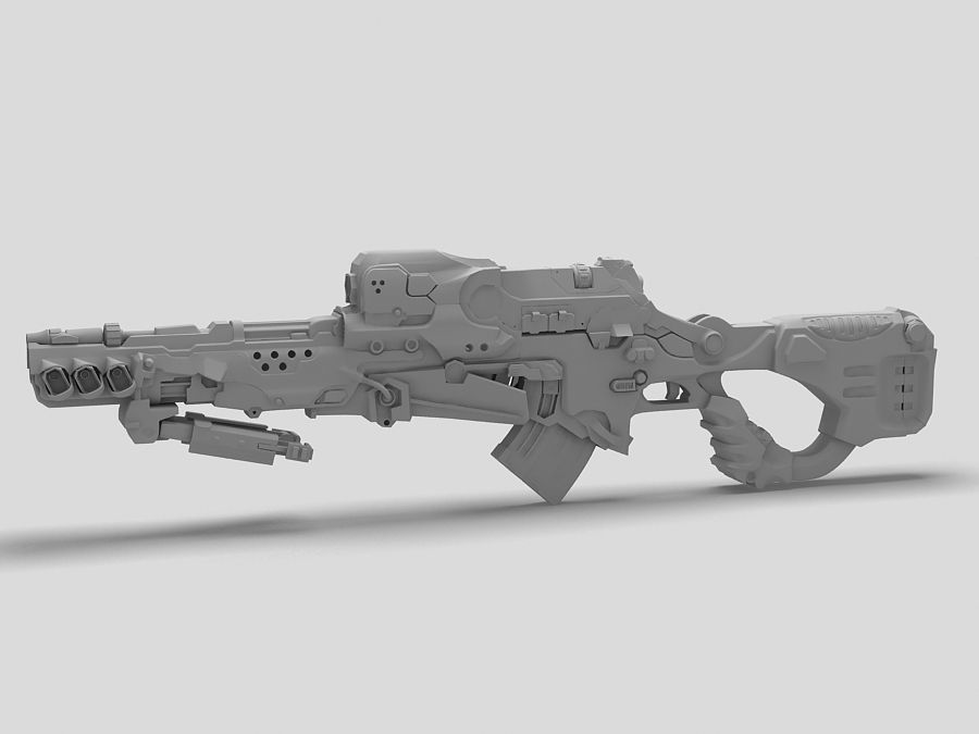 Sci-Fi Gun 03 3D model_5