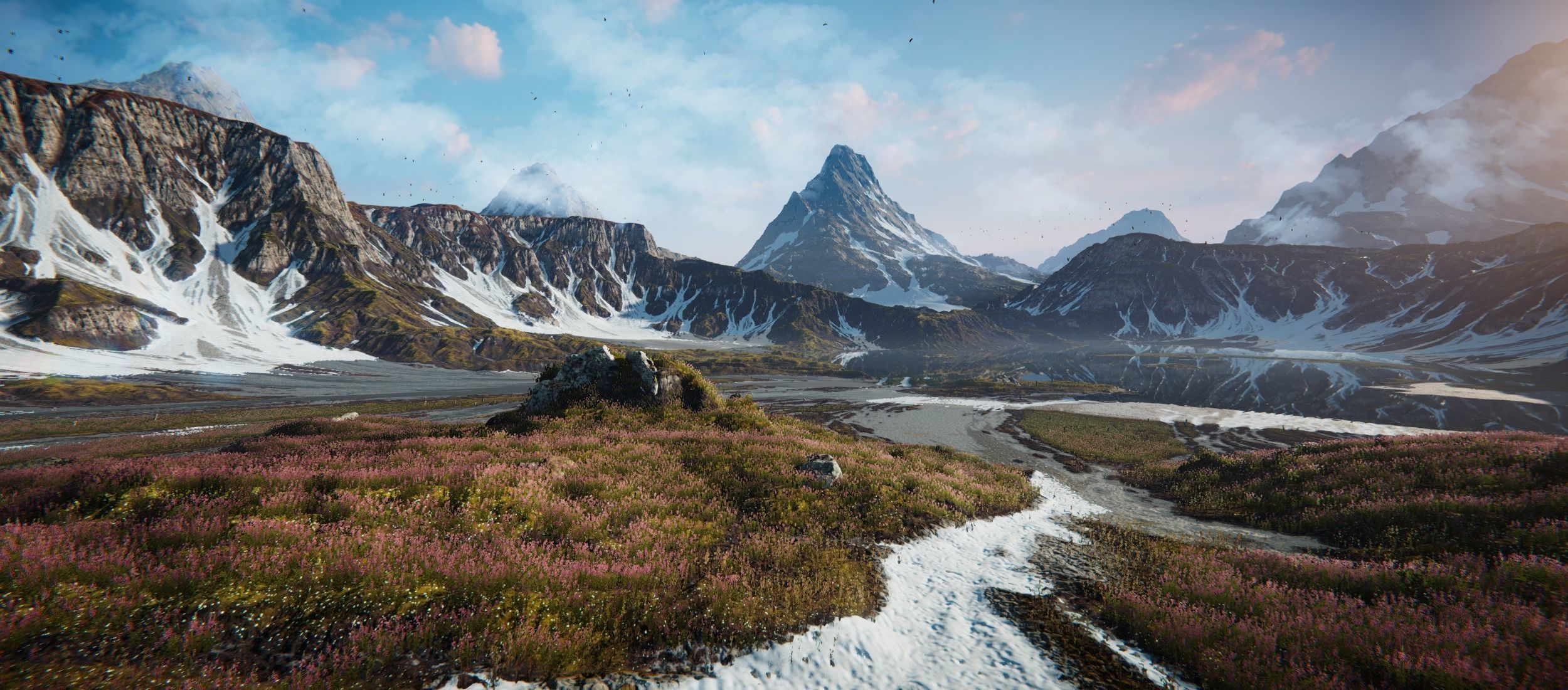 Mountain Lake Valley Environment - Unity 2017 Project Low-poly 3D model_4