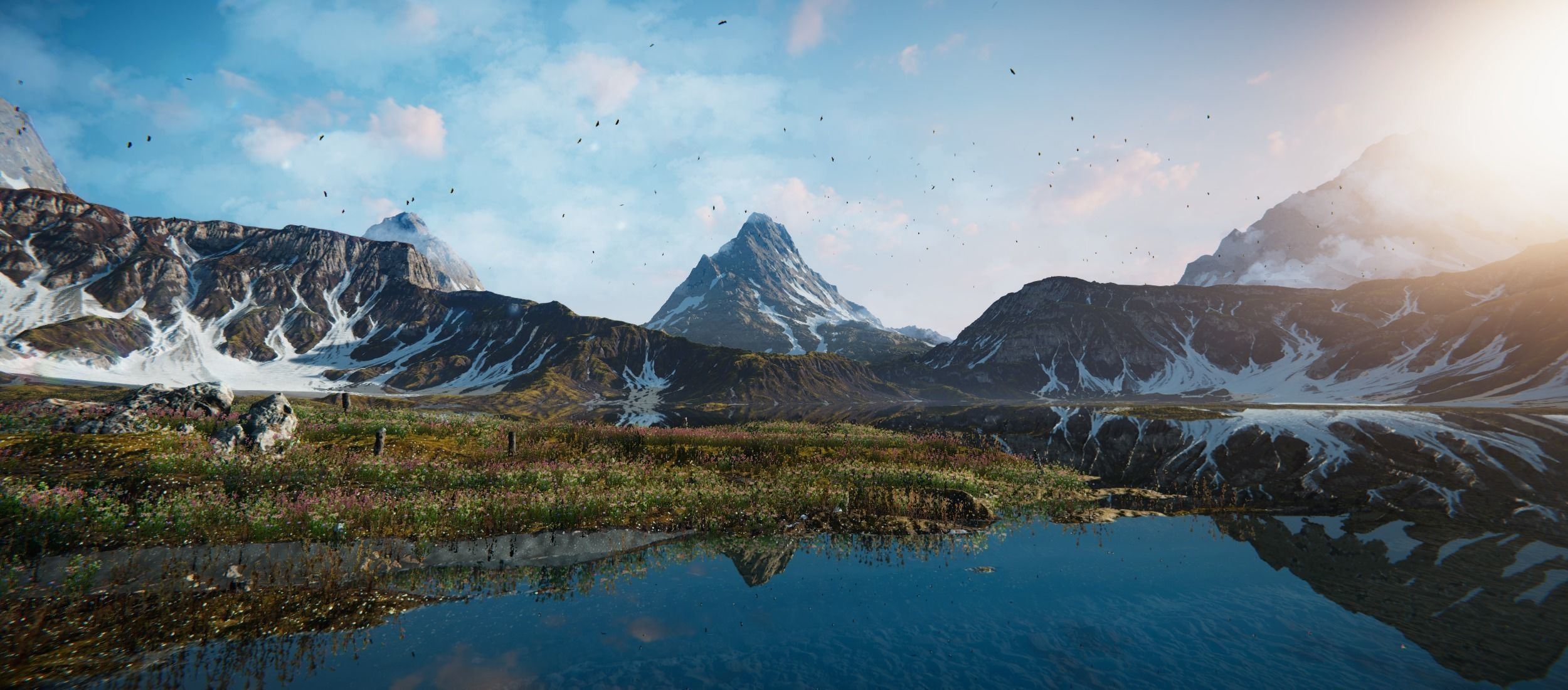 Mountain Lake Valley Environment - Unity 2017 Project Low-poly 3D model_23