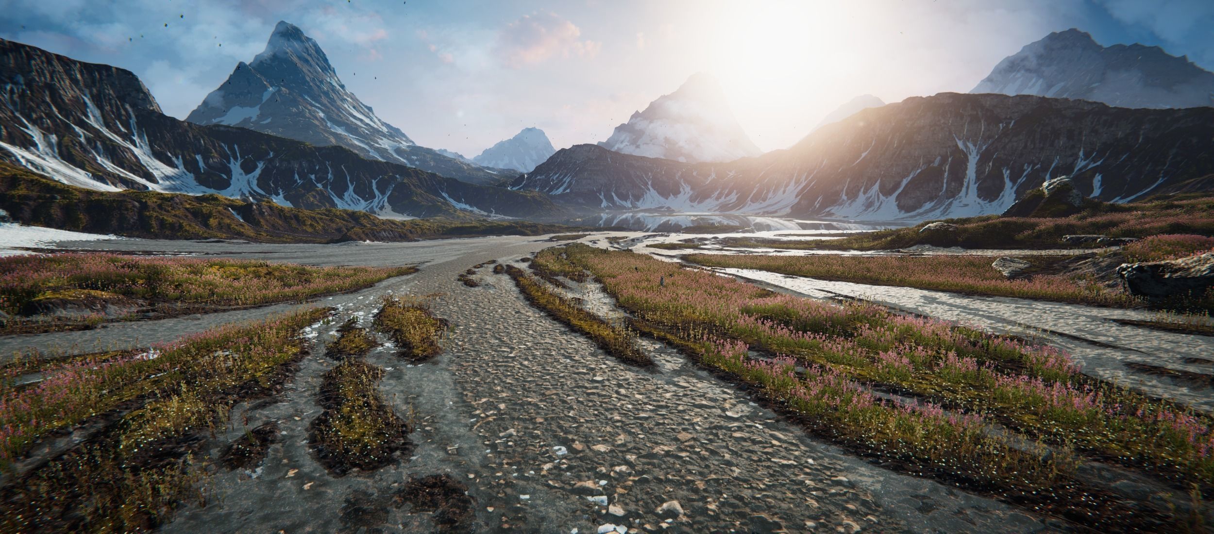 Mountain Lake Valley Environment - Unity 2017 Project Low-poly 3D model_12