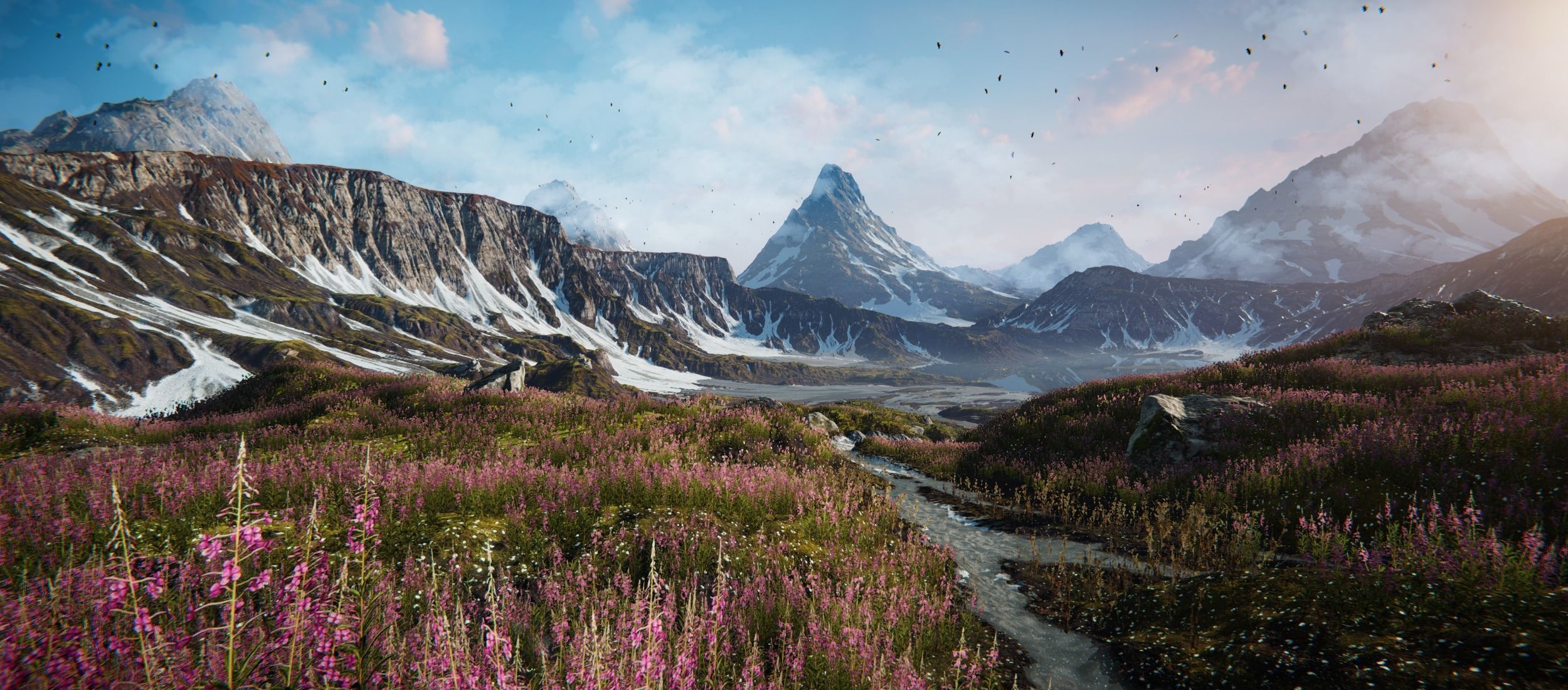 Mountain Lake Valley Environment - Unity 2017 Project Low-poly 3D model_17