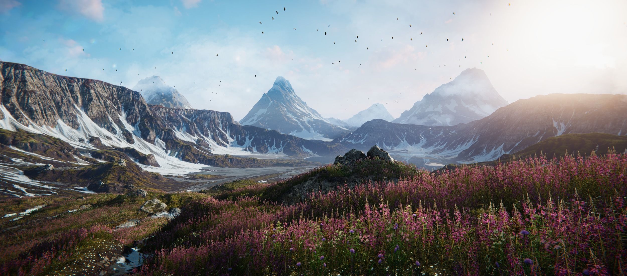 Mountain Lake Valley Environment - Unity 2017 Project Low-poly 3D model_6