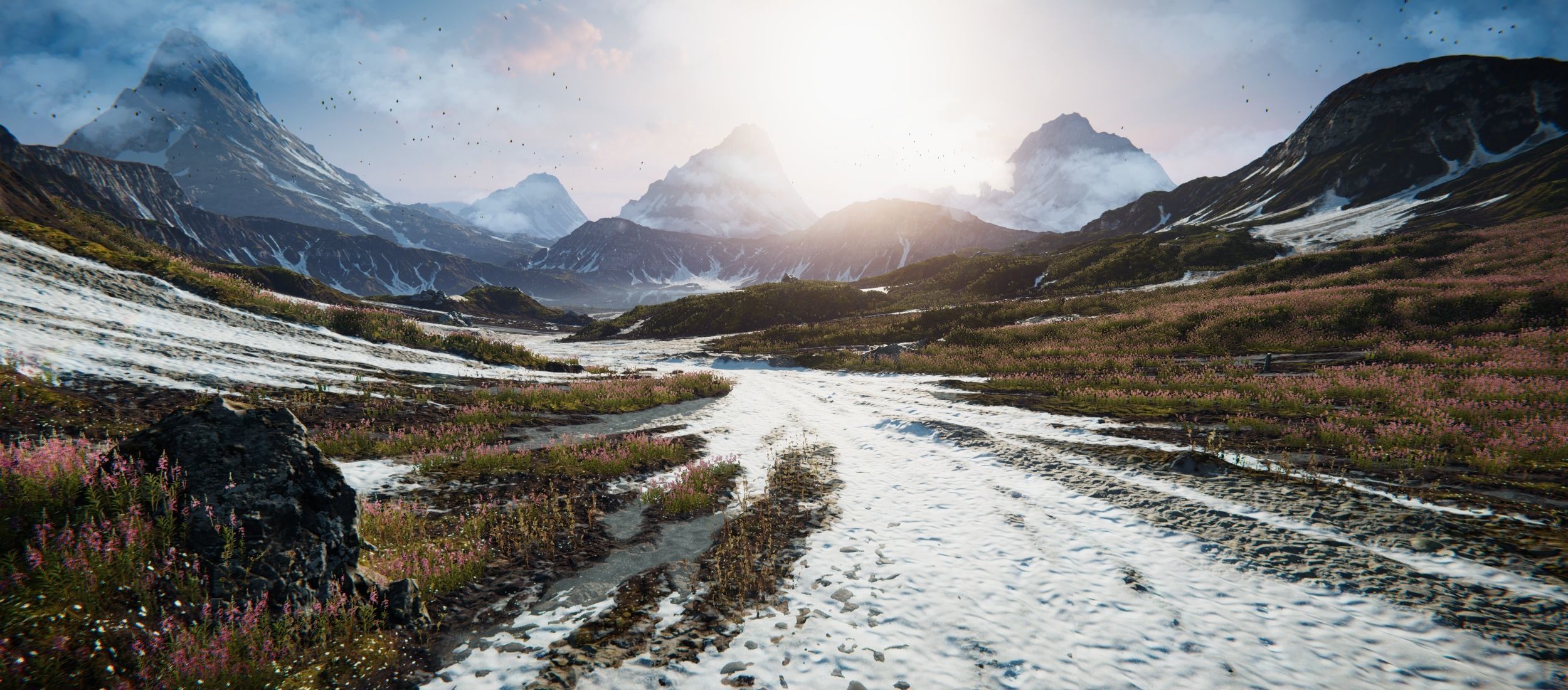 Mountain Lake Valley Environment - Unity 2017 Project Low-poly 3D model_20