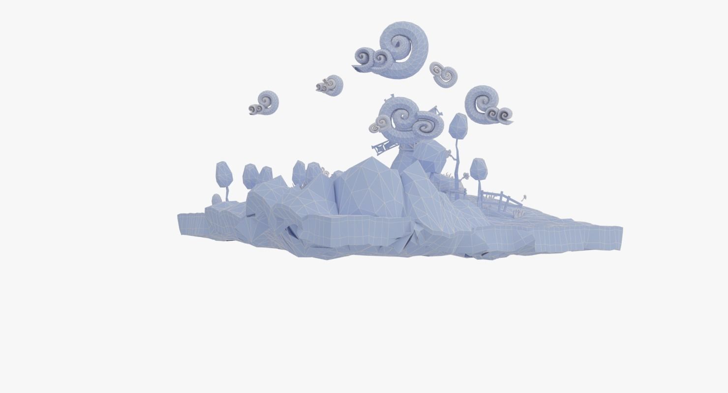 Low Poly Paper Mill Low-poly 3D model_3