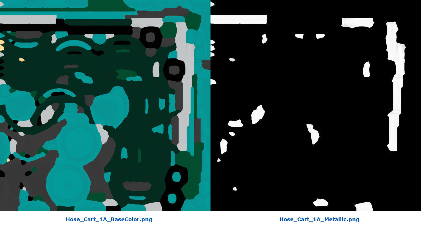 Hose Cart 1A Low-poly 3D model_7