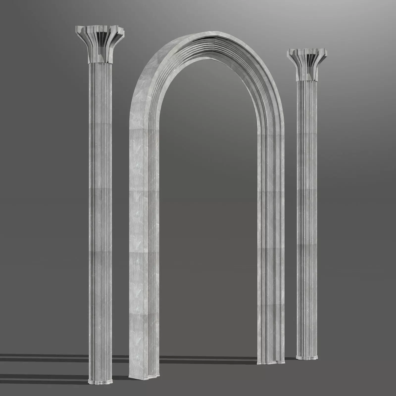 Fantasy arch and column 3D model_0
