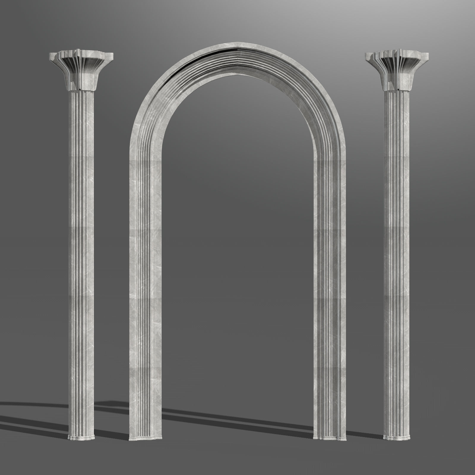 Fantasy arch and column 3D model_1