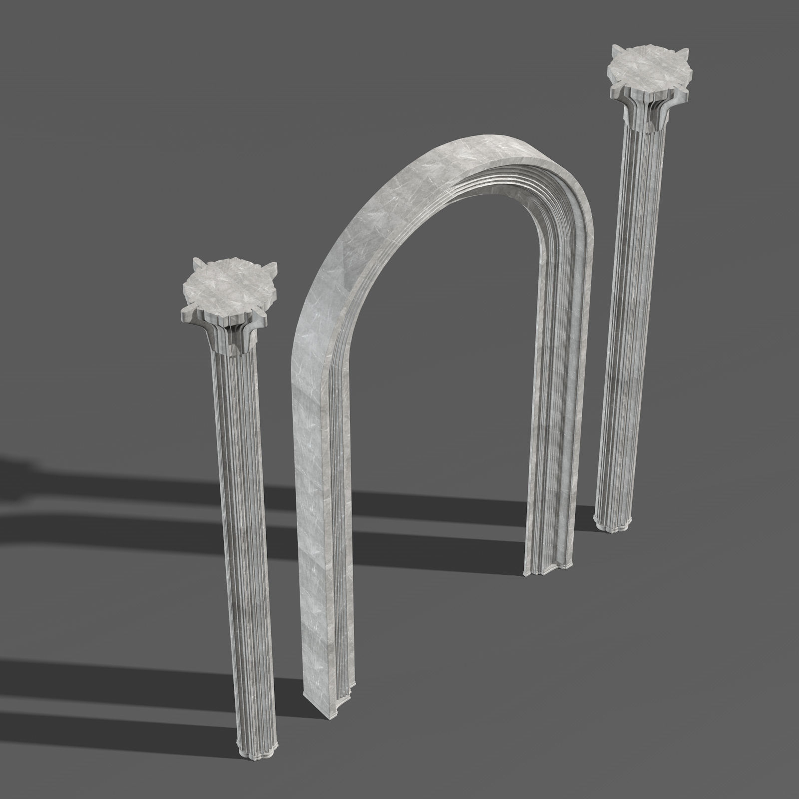 Fantasy arch and column 3D model_2
