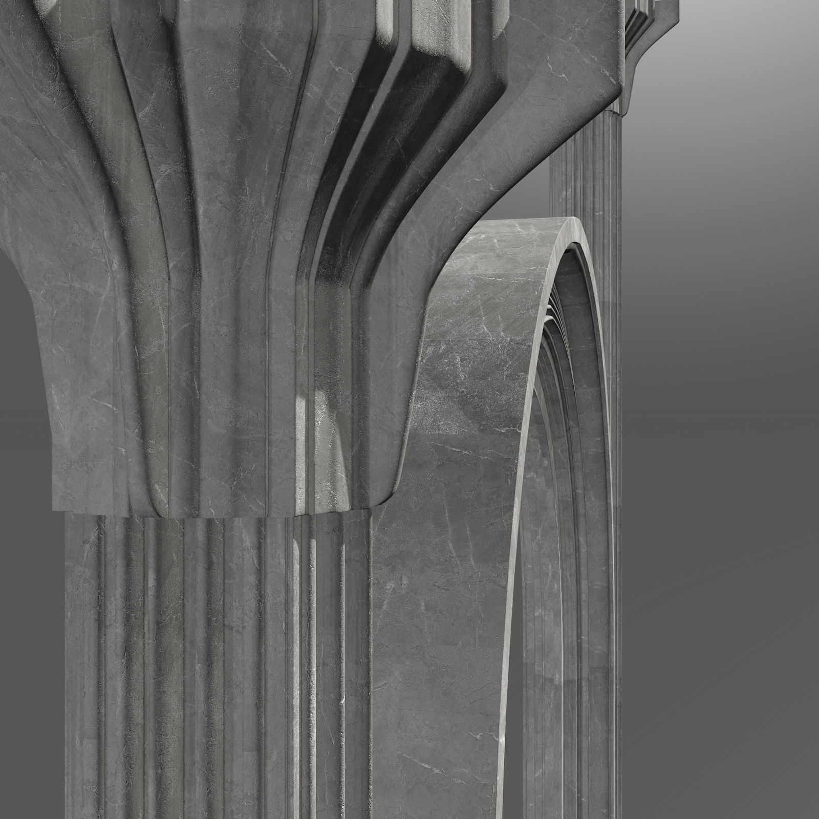 Fantasy arch and column 3D model_6