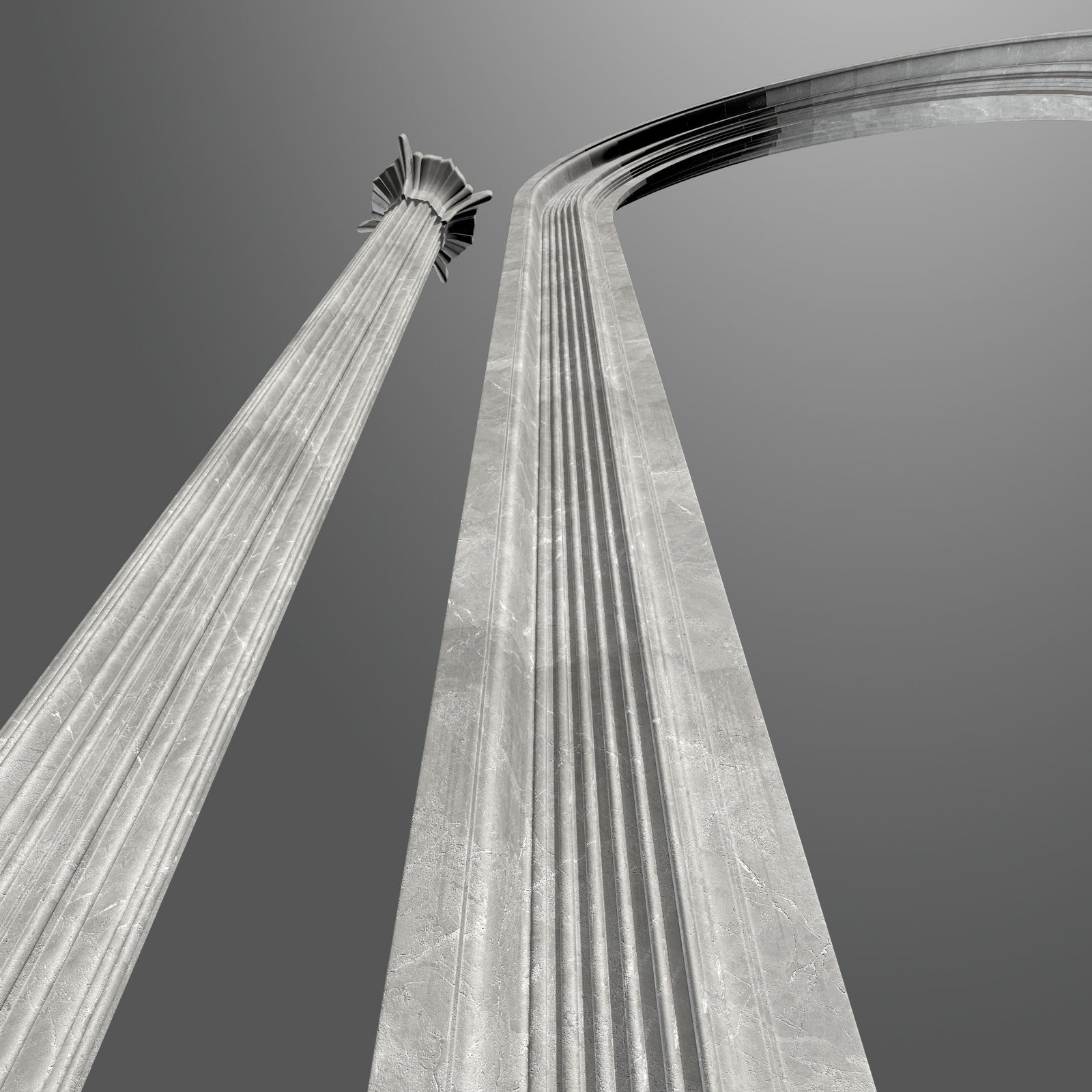 Fantasy arch and column 3D model_5