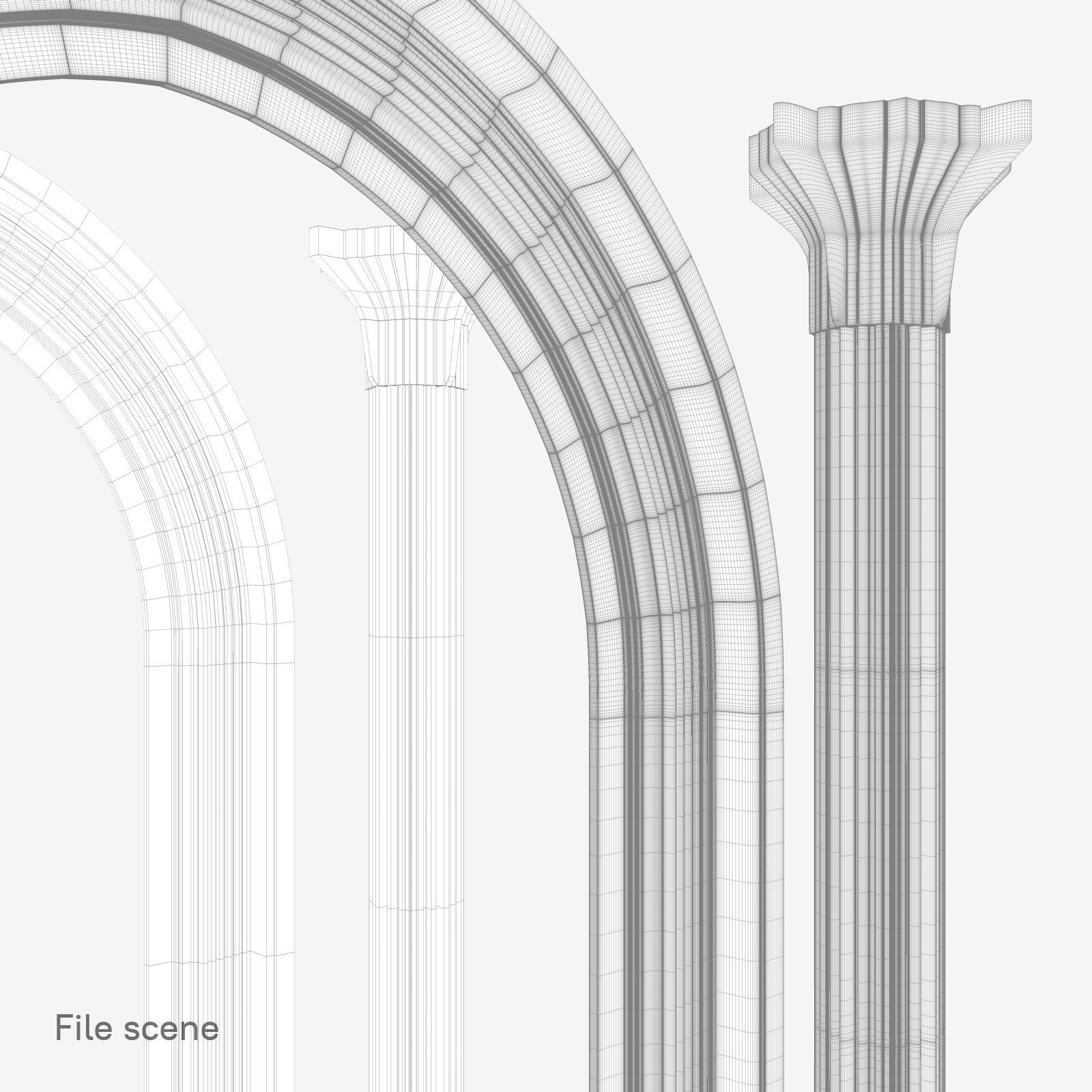 Fantasy arch and column 3D model_8
