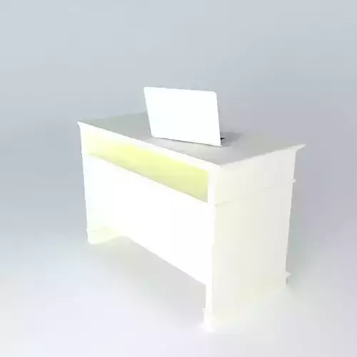 Desk with laptop on top