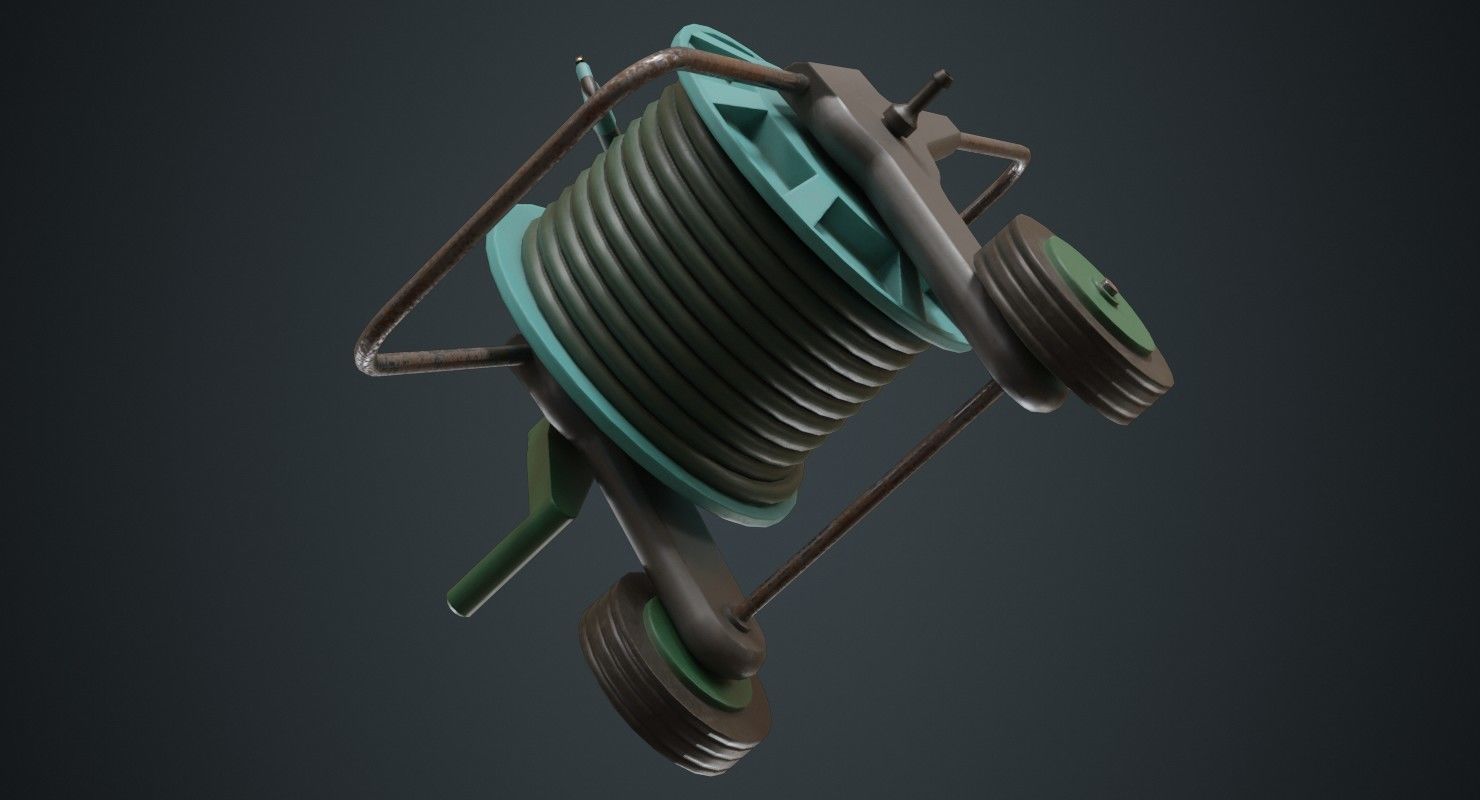 Hose Cart 1B Low-poly 3D model_4