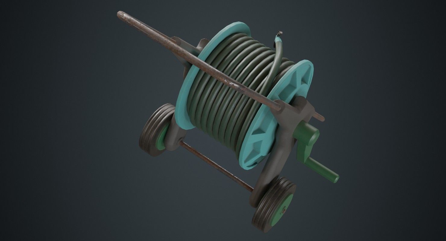 Hose Cart 1B Low-poly 3D model_2
