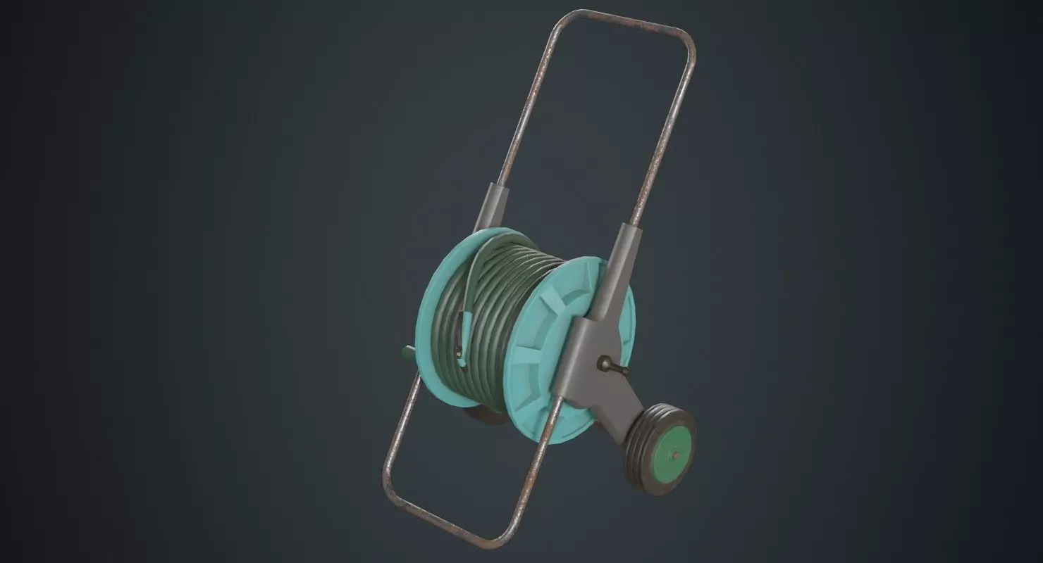 Hose Cart 1B Low-poly 3D model_0