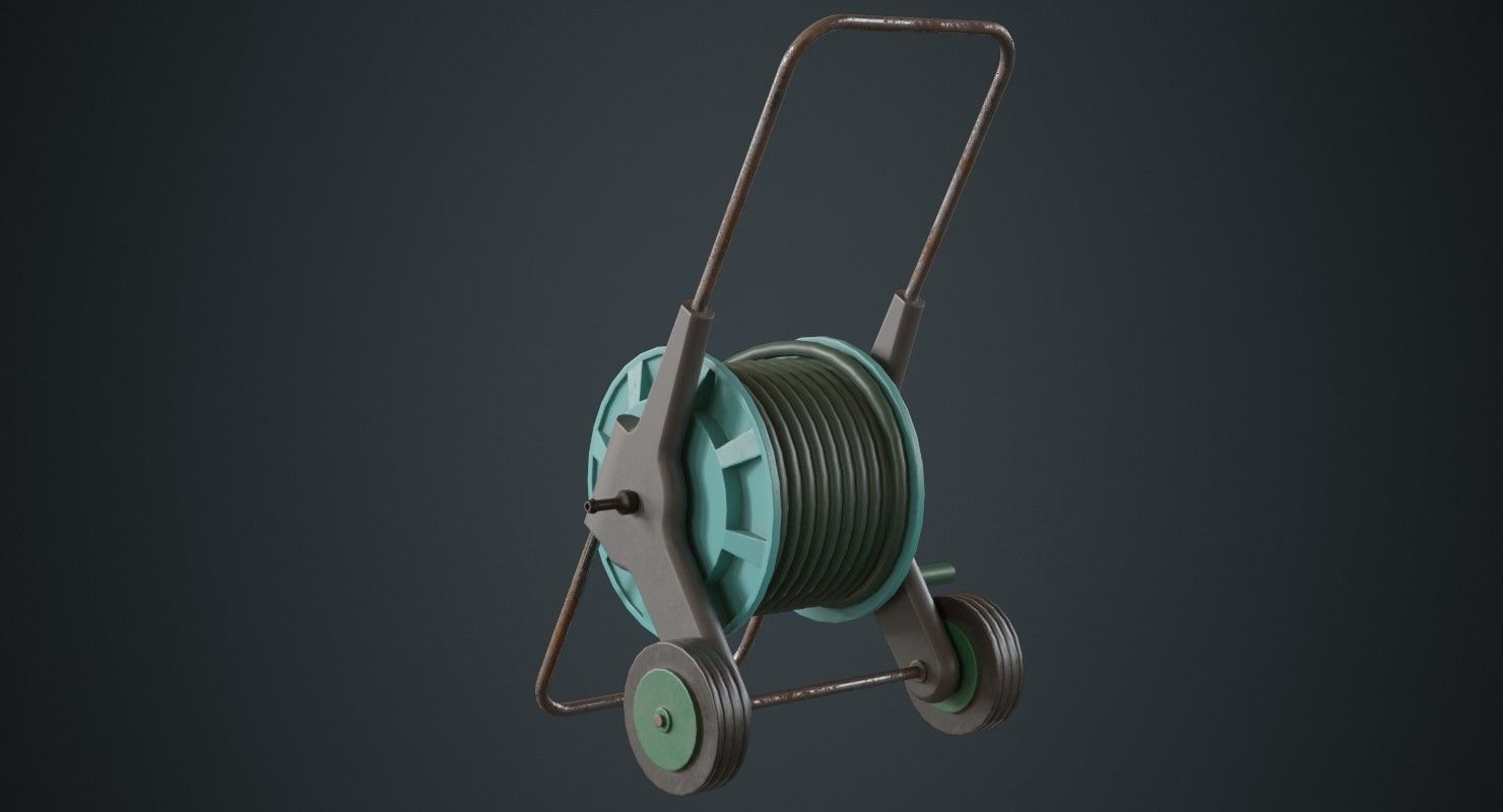 Hose Cart 1B Low-poly 3D model_3