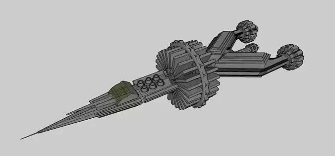 Spaceship with two propellers