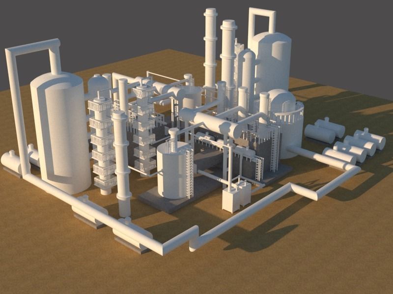 Refinery oil plant 3D model_1