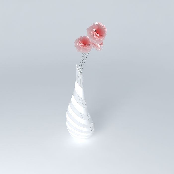 vase with flowers decoration Free 3D model_1