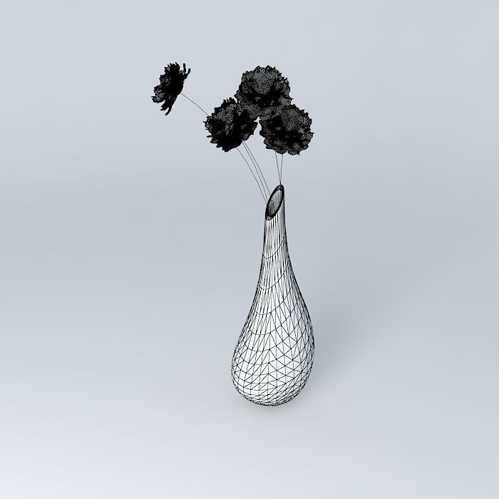 vase with flowers decoration Free 3D model_3