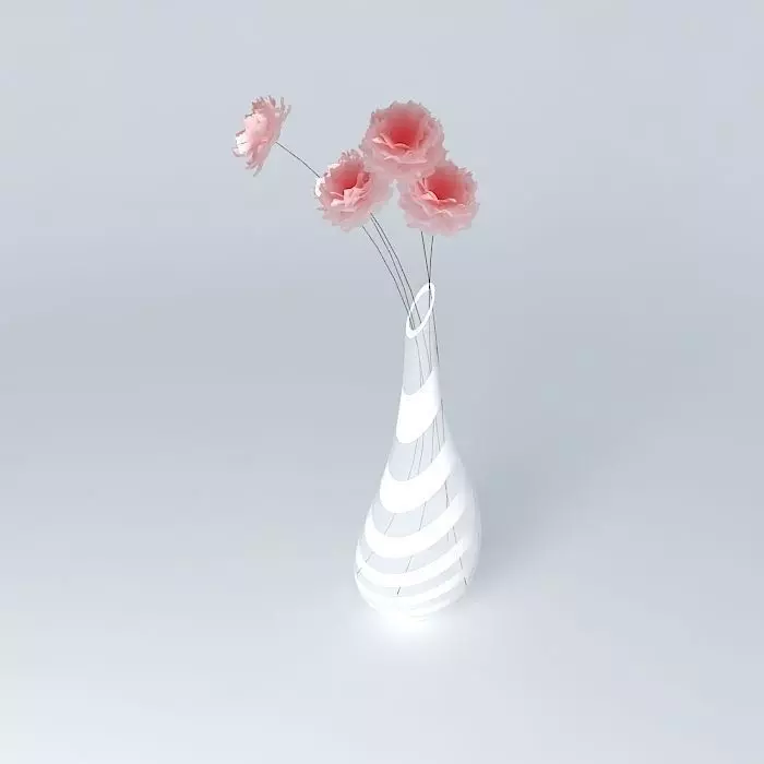 vase with flowers decoration Free 3D model_0