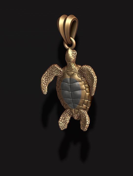 Turtle pendant 3D print model_3