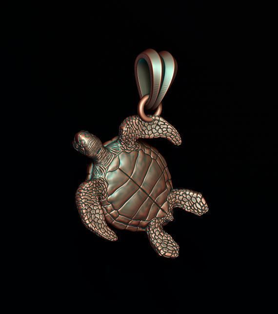 Turtle pendant 3D print model_6