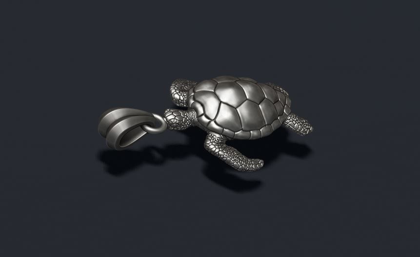 Turtle pendant 3D print model_7