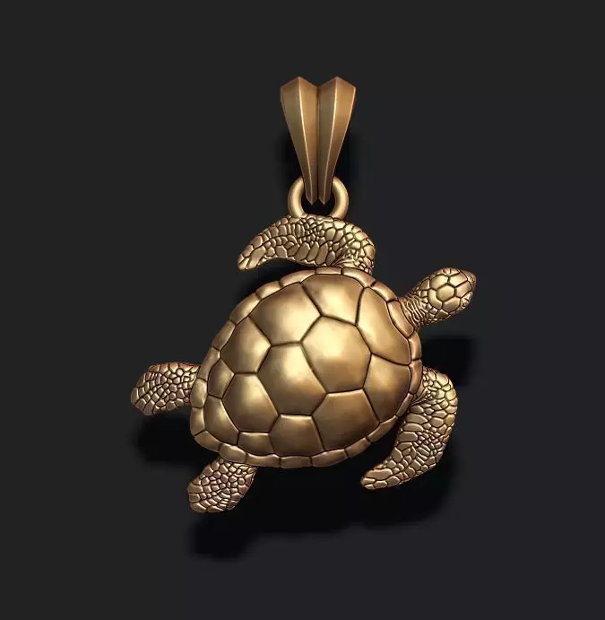Turtle pendant 3D print model_0