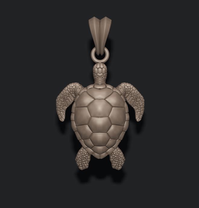 Turtle pendant 3D print model_1