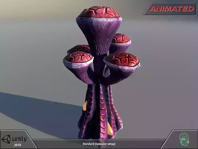 Alien flora - plant 09 Low-poly 3D model