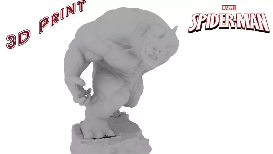 Rhino spider - man statue 3D print model