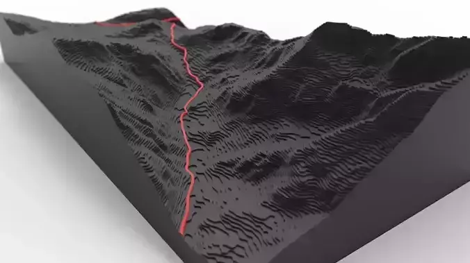 Llanberis Pass Topographical Map  3D model