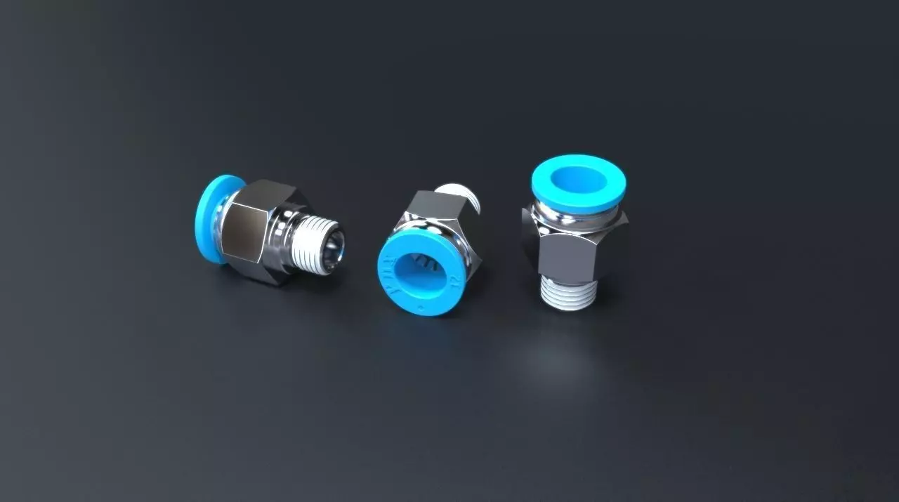 ITM Push Fit Fitting 12mm 1 4 inch BSP 3D model_0