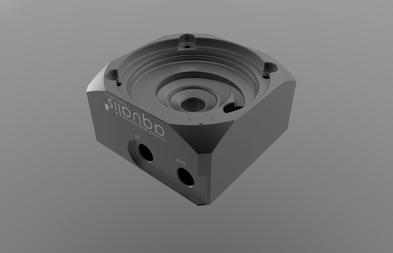 Aquacomputer D5 Water Cooling Pump with Aqualis Reservoir 3D model_3
